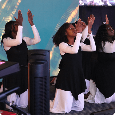 Worship service on stage